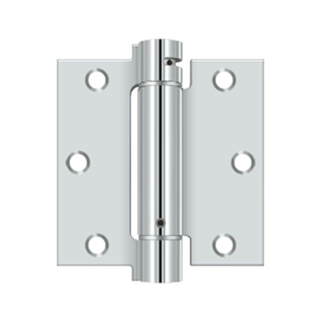 Deltana - 3-1/2'' x 3-1/2'' Spring Hinge - Polished Chrome