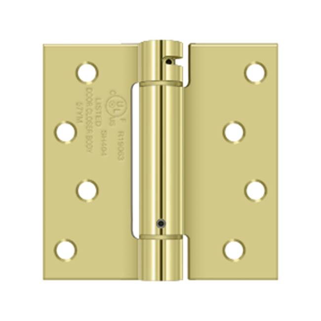 Deltana - 4'' x 4'' Spring Hinge, UL Listed - Polished Brass