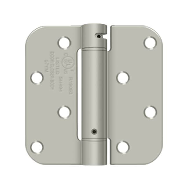 Deltana - 4'' x 4'' x 5/8'' Spring Hinge Benchmark, UL Listed - Brushed Nickel
