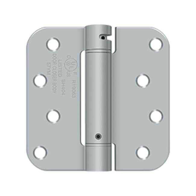 Deltana - 4'' x 4'' x 5/8'' Spring Hinge, UL Listed - Brushed Chrome