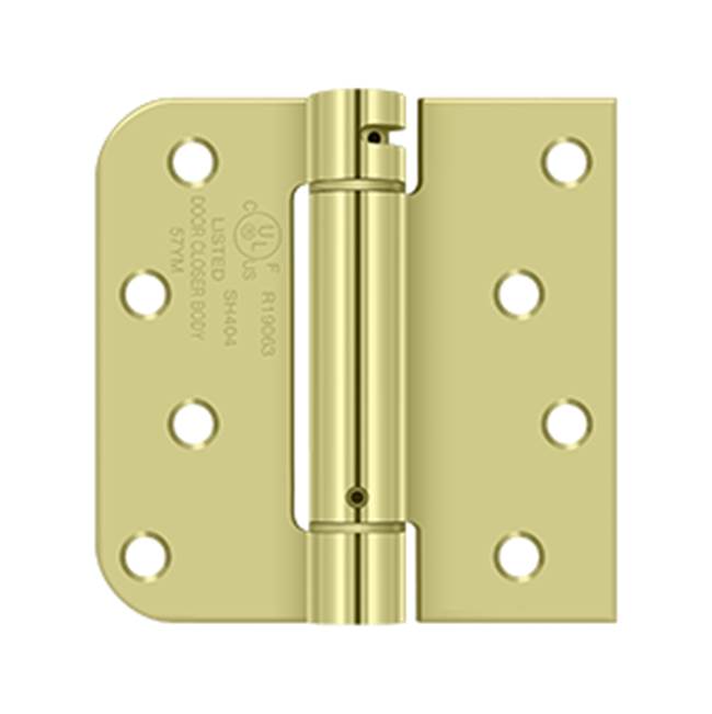 Deltana - 4'' x 4'' x 5/8'' x SQ Spring Hinge, UL Listed - Zinc Dichromate
