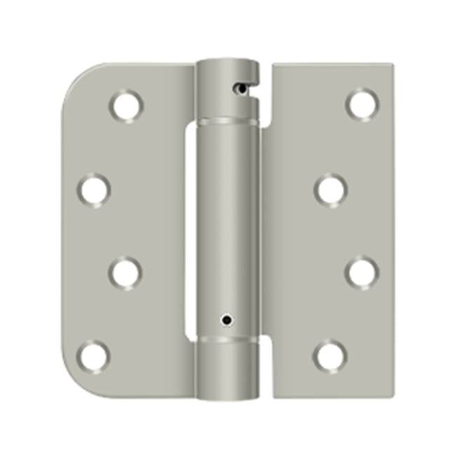 Deltana - 4'' x 4'' x 5/8'' x SQ Spring Hinge, UL Listed - Brushed Nickel
