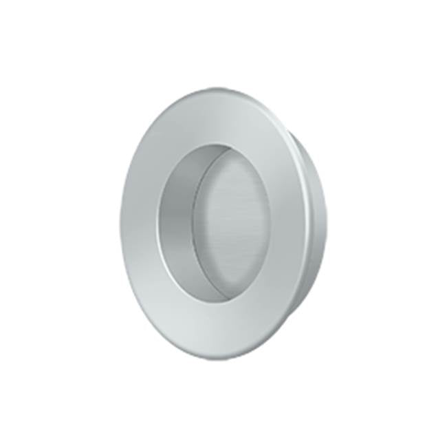 Deltana - Flush Pull, Round, HD, 1-7/8'', Solid Brass - Brushed Chrome