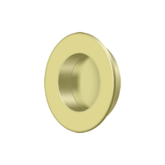 Deltana - Flush Pull, Round, HD, 1-7/8'', Solid Brass - Polished Brass