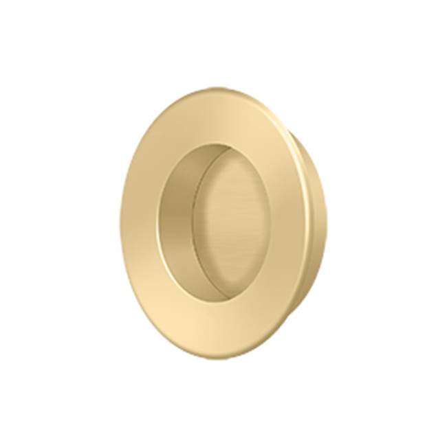 Deltana - Flush Pull, Round, HD, 1-7/8'', Solid Brass - Brushed Brass