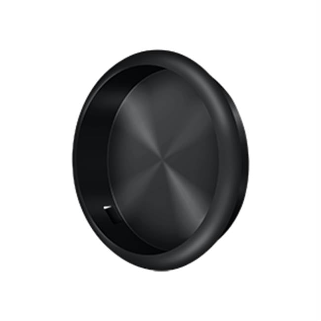 Deltana - Flush Pull, Round, 2-1/2'' Diam. - Paint Black