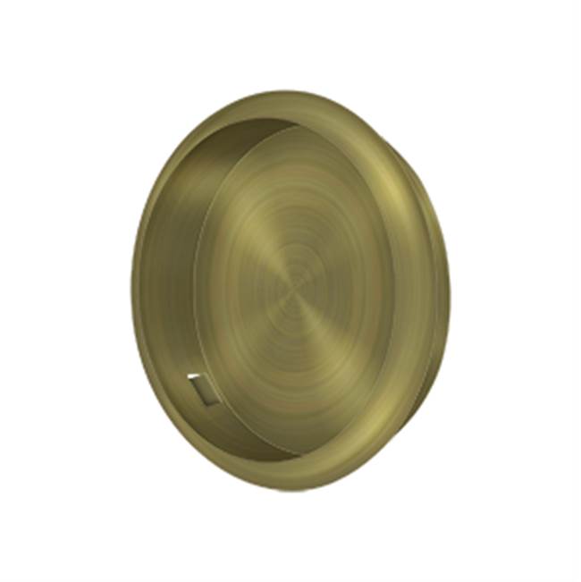 Deltana - Flush Pull, Round, 2-1/2'' Diam. - Antique Brass