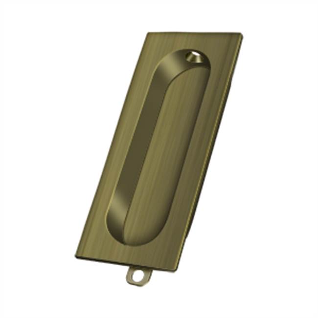Deltana - Flush Pull, Rectangle, 3-1/8'' x 1-3/8'' x 1/2'' - Antique Brass