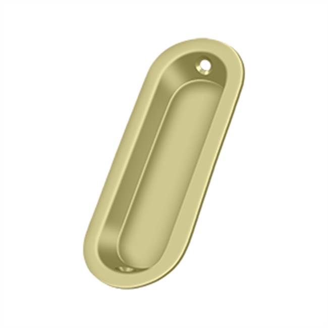 Deltana - Flush Pull, Oblong, 3-1/2'' x 1-1/4'' x 3/8'' - Unlacquered Brass