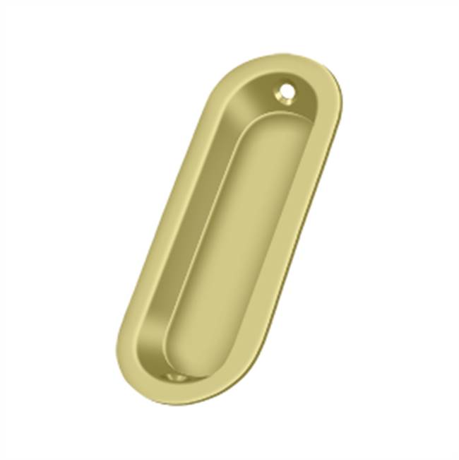 Deltana - Flush Pull, Oblong, 3-1/2'' x 1-1/4'' x 3/8'' - Polished Brass