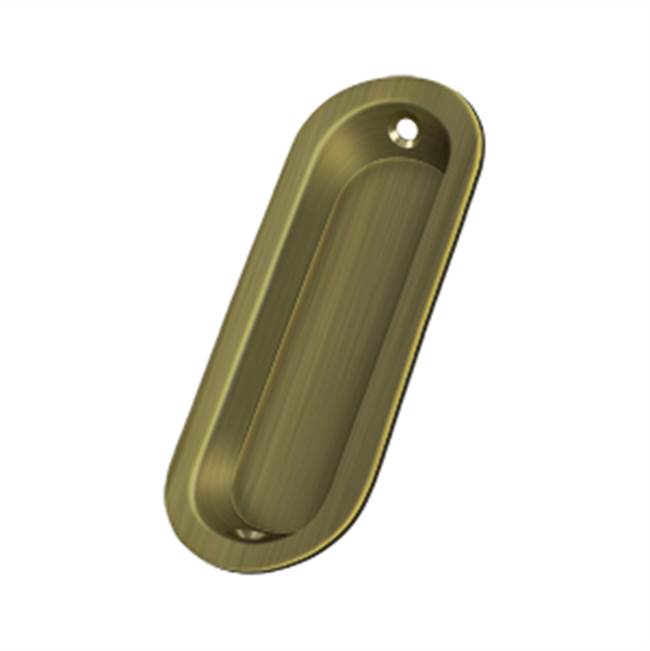 Deltana - Flush Pull, Oblong, 3-1/2'' x 1-1/4'' x 3/8'' - Antique Brass