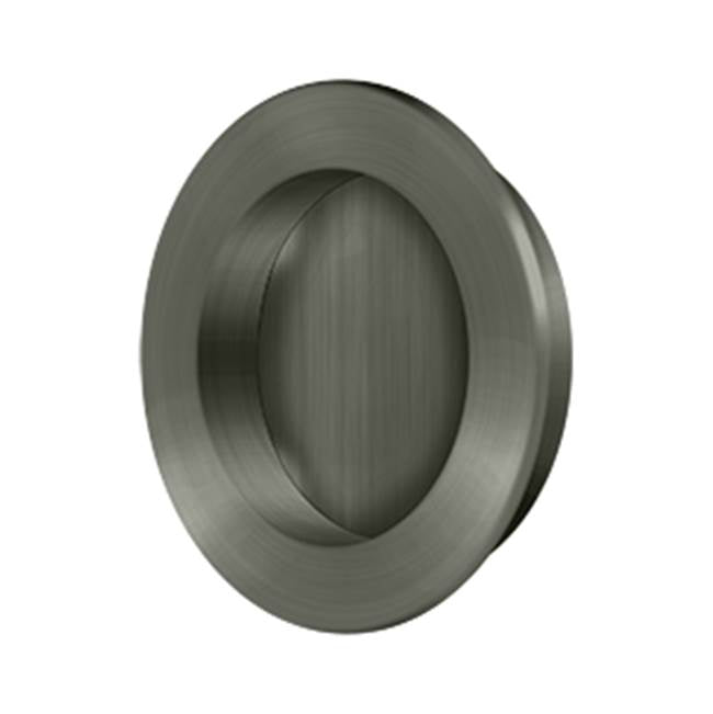 Deltana - Flush Pull , Round, HD, 2-3/8'', Solid Brass - Antique Nickel