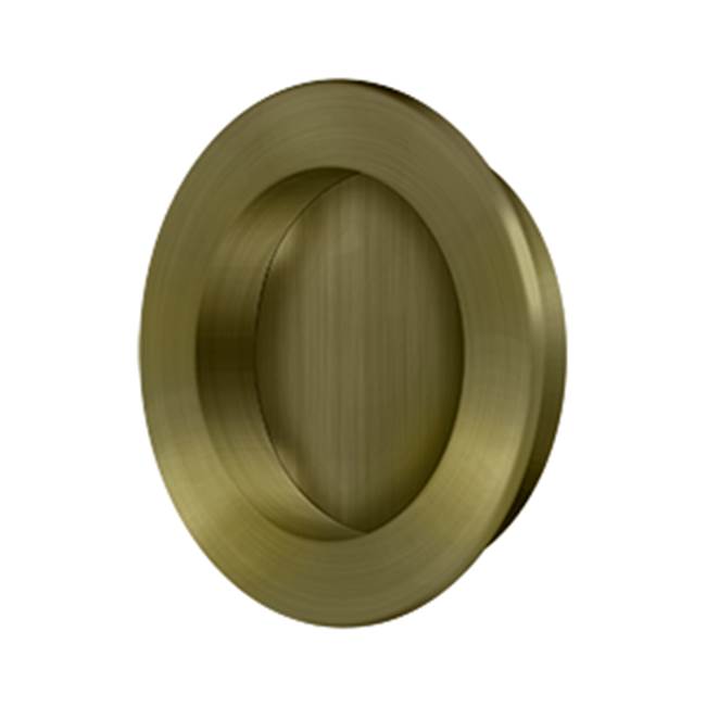 Deltana - Flush Pull , Round, HD, 2-3/8'', Solid Brass - Antique Brass