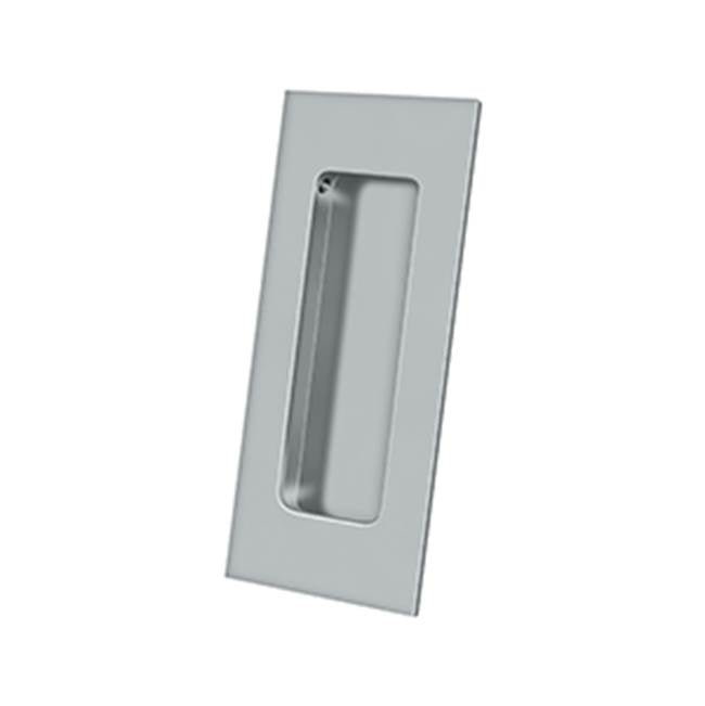 Deltana - Flush Pull, Rectangular, HD, 4'' x 1-7/8'' x 7/16'', Solid Brass - Brushed Chrome