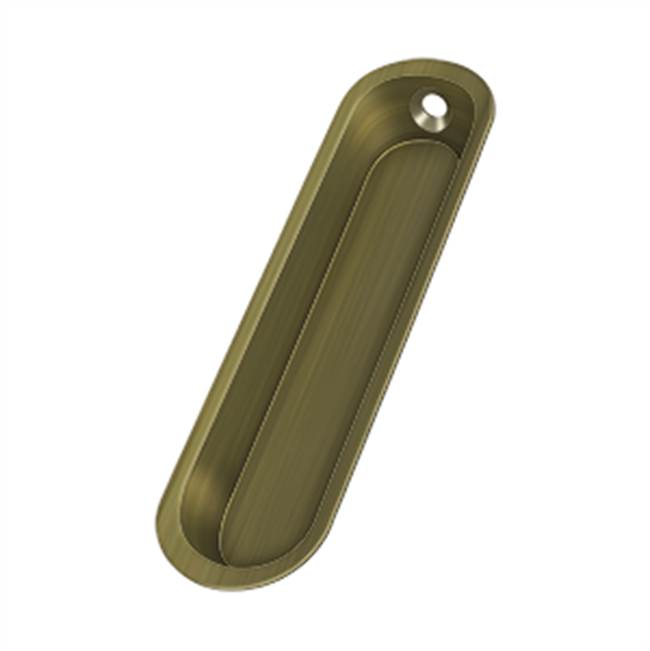 Deltana - Flush Pull, 4'' x 1'' x 1/2'' - Antique Brass