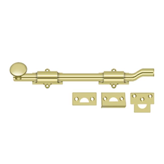 Deltana - 10'' Surface Bolt w/ Off-set, HD - Polished Brass