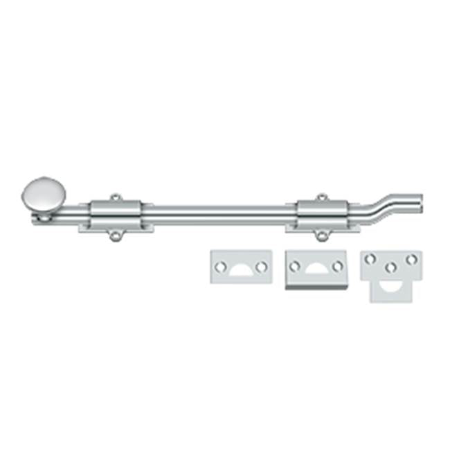 Deltana - 12'' Surface Bolt w/ Off-set, HD - Polished Chrome