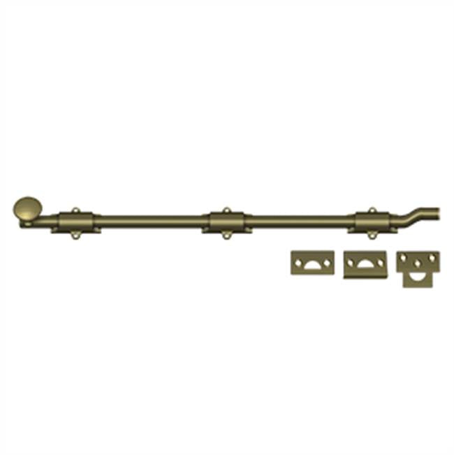 Deltana - 18'' Surface Bolt w/ Off-set, HD - Antique Brass