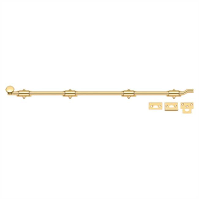 Deltana - 42'' Surface Bolt w/ Off-set, HD - PVD Polished Brass