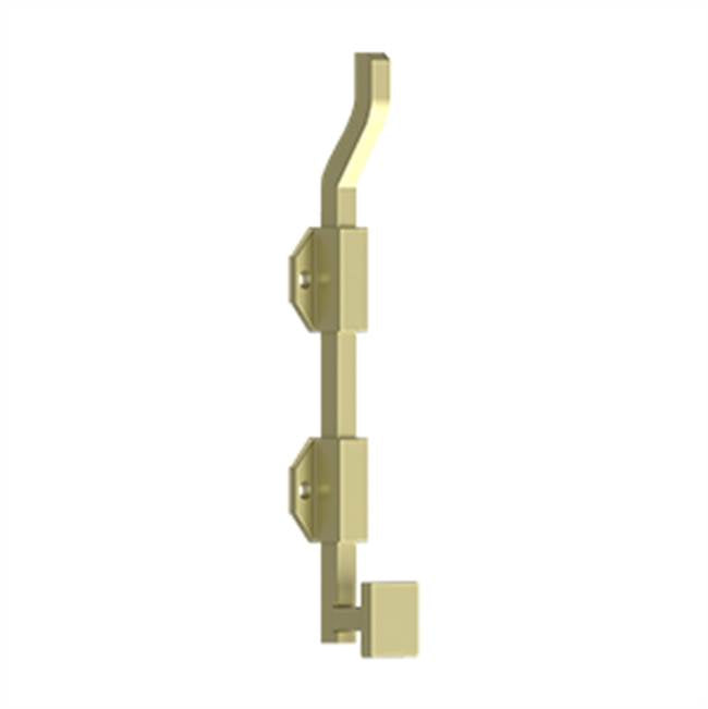 Deltana - 10'' Modern Offset Surface Bolt, HD, Solid Brass - Unlacquered Brass