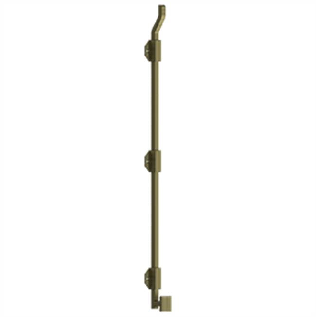 Deltana - 26'' Modern Offset Surface Bolt, HD, Solid Brass - Antique Brass