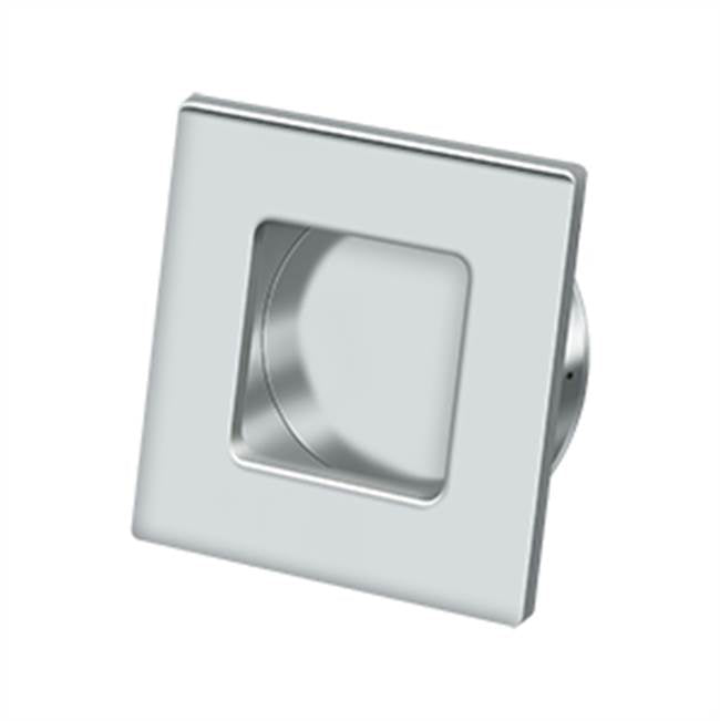 Deltana - Flush Pull, Square, HD, 2-3/4'' x 2-3/4'', Solid Brass - Polished Chrome