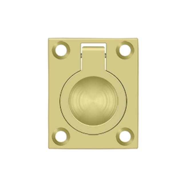 Deltana - Flush Ring Pull, 1-3/4'' x 1-3/8'' - Polished Brass