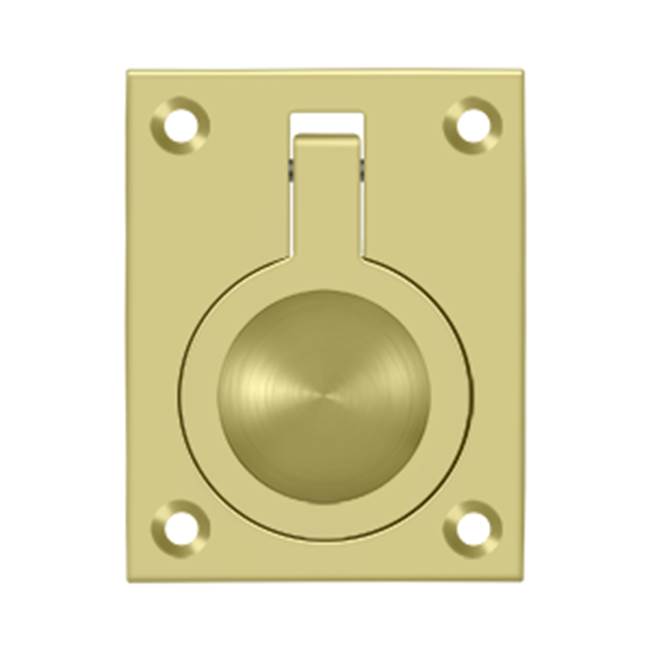 Deltana - Flush Ring Pull, 2-1/2'' x 1-7/8'' - Polished Brass