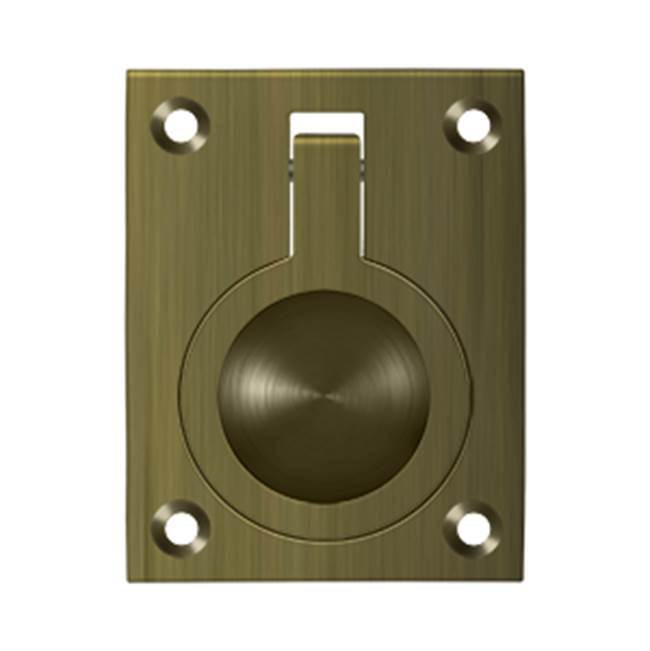 Deltana - Flush Ring Pull, 2-1/2'' x 1-7/8'' - Antique Brass