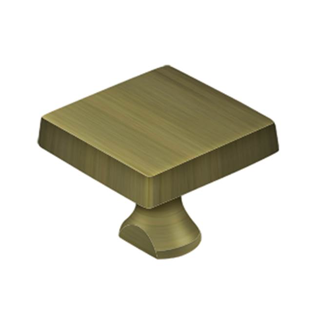 Deltana - Solid Brass Square Knob For HD Bolt - Antique Brass