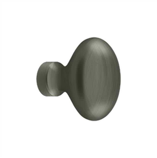 Deltana - Knob, Oval/Egg Shape - Antique Nickel