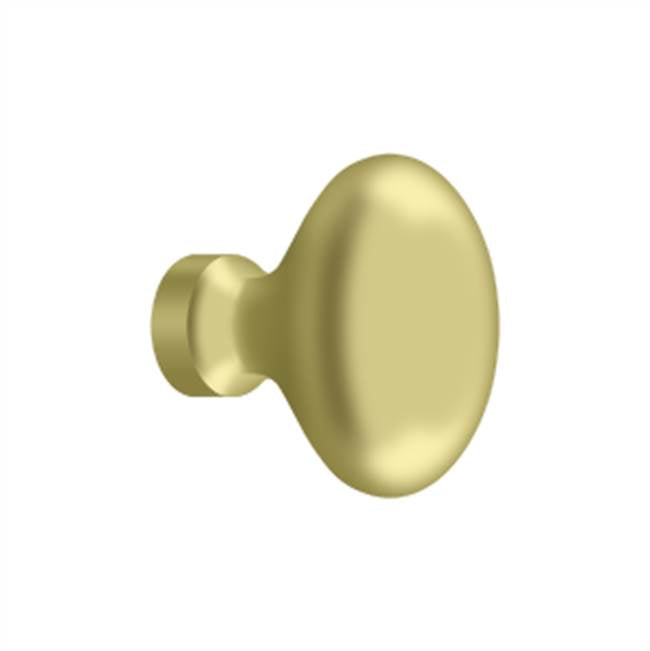 Deltana - Knob, Oval/Egg Shape - Polished Brass