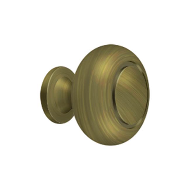 Deltana - Knob Round w/ Groove - Antique Brass