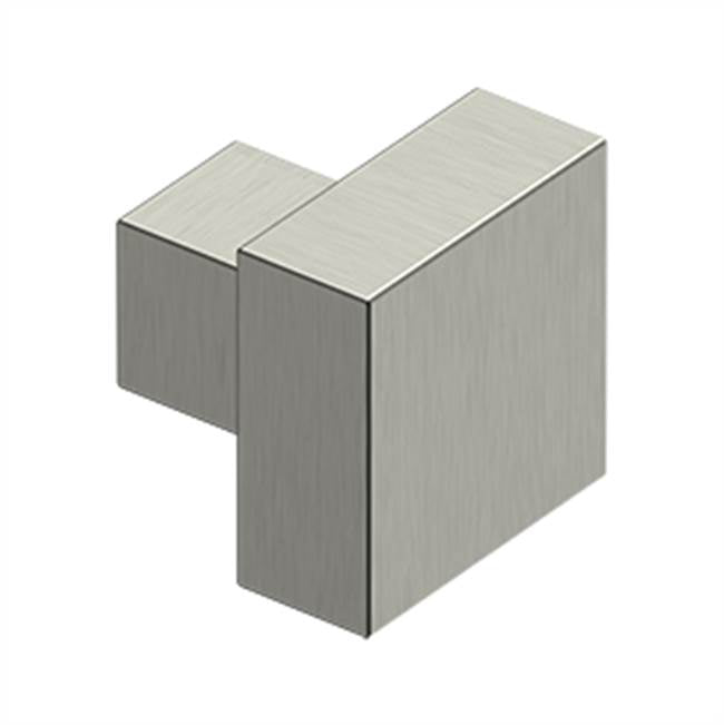 Deltana - MODERN SQUARE KNOB, 1-1/4'' x 1-1/4'', SOLID BRASS - Brushed Nickel