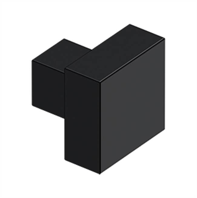 Deltana - MODERN SQUARE KNOB, 1-1/4'' x 1-1/4'', SOLID BRASS - Paint Black