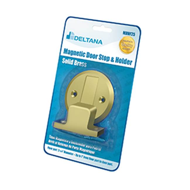 Deltana - Magnetic Door Holder Flush 2-1/2'' Diameter Blister Pack - Polished Brass