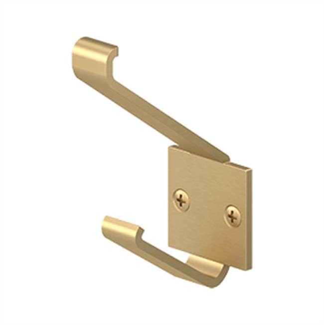 Deltana - Modern Hook, 2-1/4'' Projection - Brushed Brass