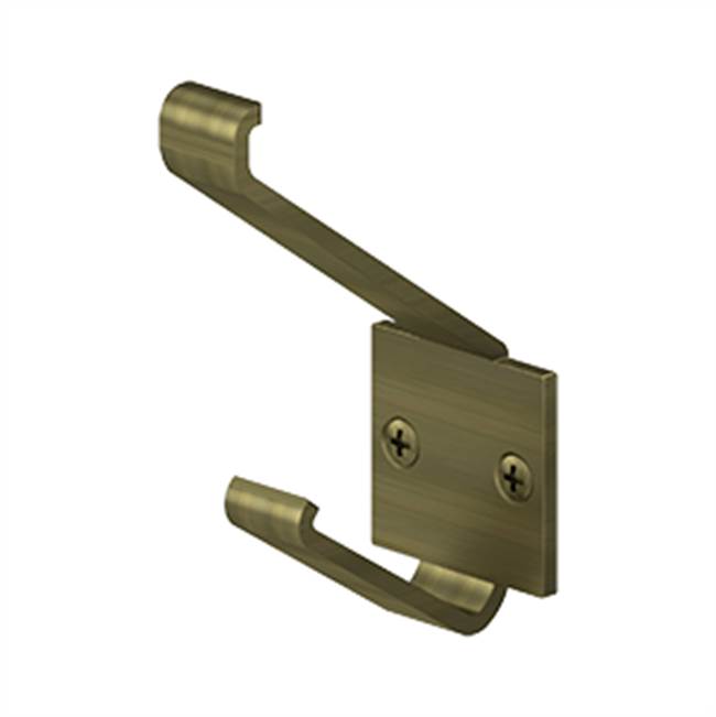 Deltana - Modern Hook, 2-1/4'' Projection - Antique Brass