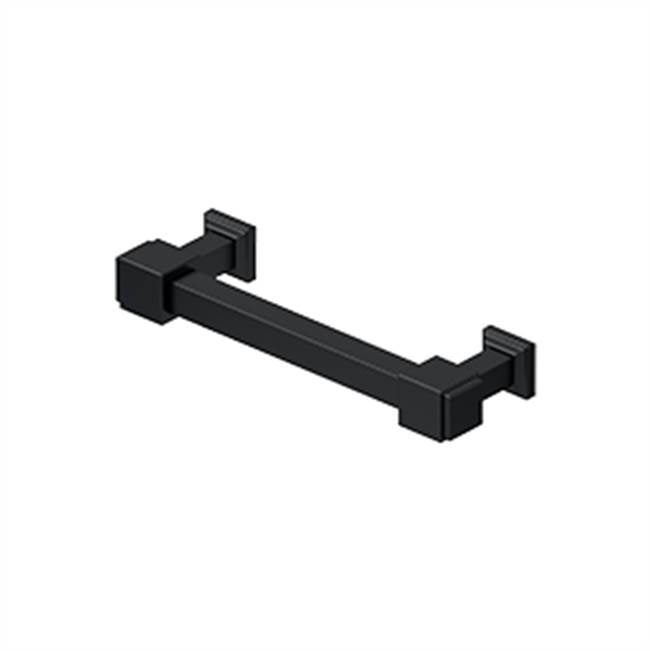 Deltana - Decorative Cabinet Pull 4'', Manhattan, Solid Brass - Paint Black
