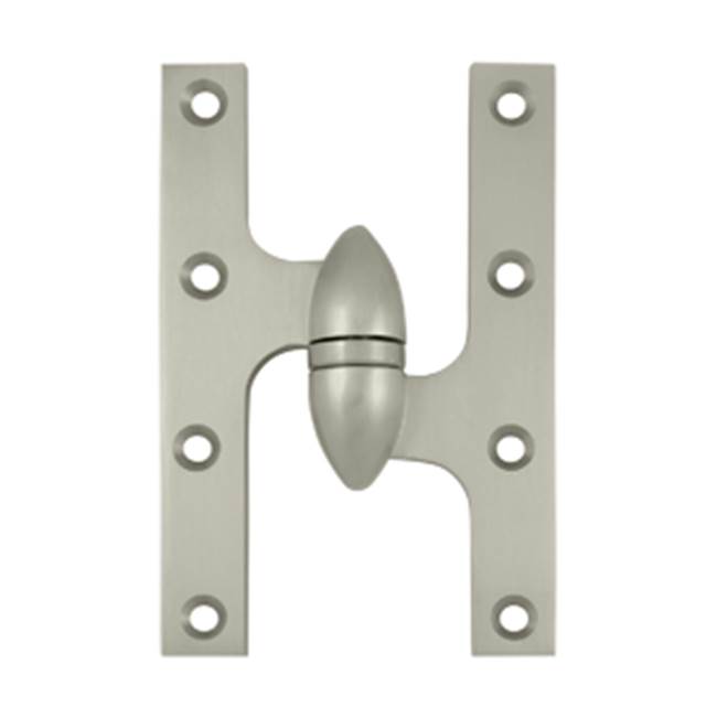 Deltana - 6''x 3-7/8'' Olive Knuckle Hinge, Ball Bearing, Solid Brass - Brushed Nickel