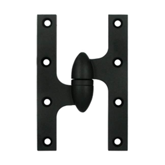 Deltana - 6''x 3-7/8'' Olive Knuckle Hinge, Ball Bearing, Solid Brass - Paint Black
