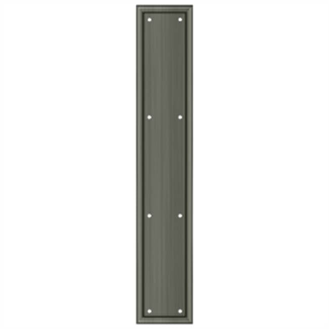 Deltana - Framed Push Plate, HD, 3 1/2'' x 20'' - Antique Nickel