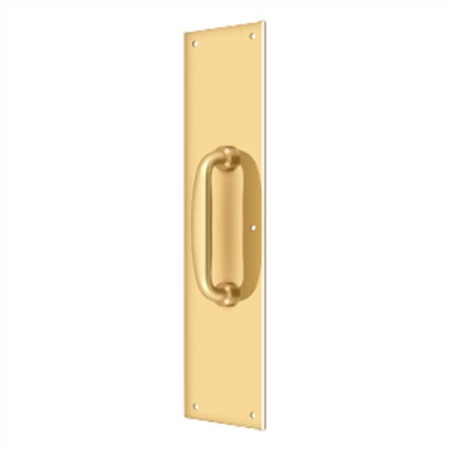 Deltana - Push Plate w/ Handle 3-1/2'' x 15 '' - Handle 5-1/4'' - PVD Polished Brass