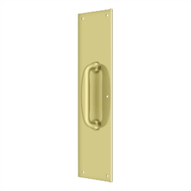 Deltana - Push Plate w/ Handle 3-1/2'' x 15 '' - Handle 5-1/4'' - Polished Brass