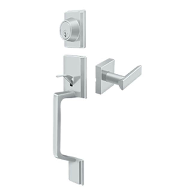 Deltana - Highgate Handleset with Zinc Livingston Lever Entry - Polished Chrome