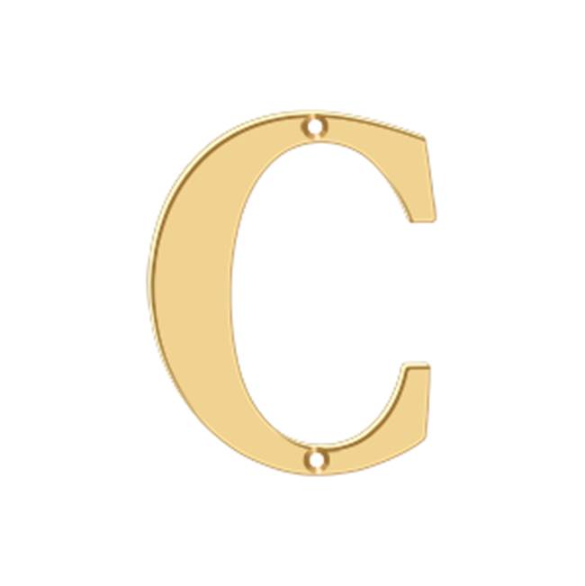 Deltana - 4'' Residential Letter C - PVD Polished Brass