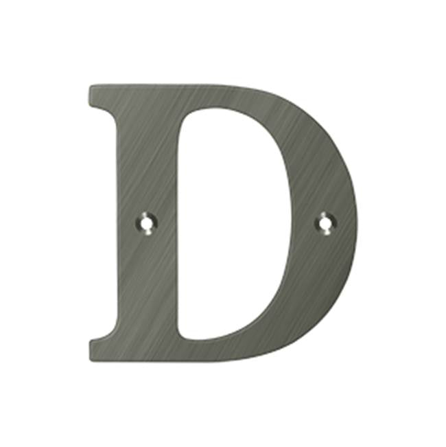 Deltana - 4'' Residential Letter D - Antique Nickel