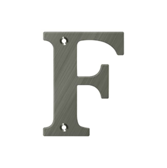 Deltana - 4'' Residential Letter F - Antique Nickel