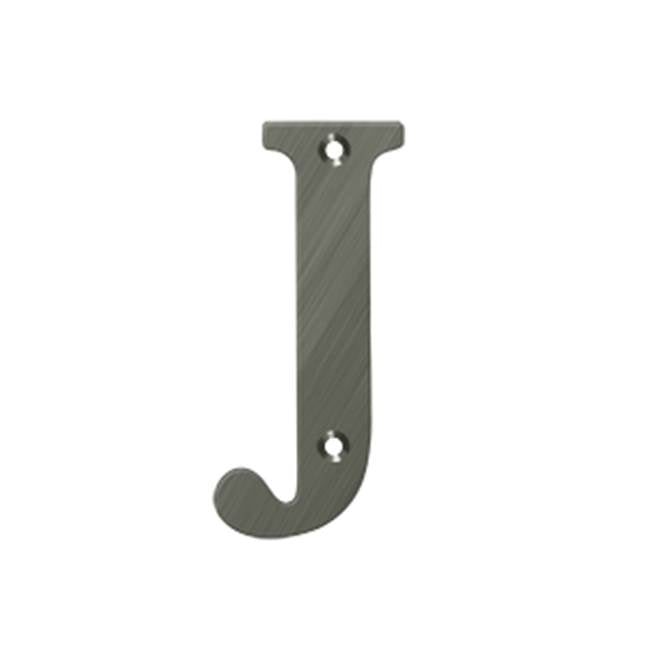 Deltana - 4'' Residential Letter J - Antique Nickel