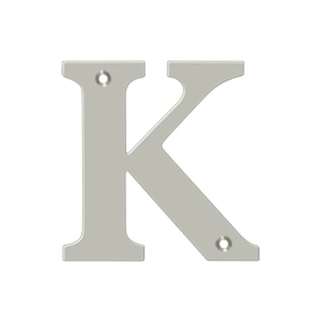 Deltana - 4'' Residential Letter K - Brushed Nickel